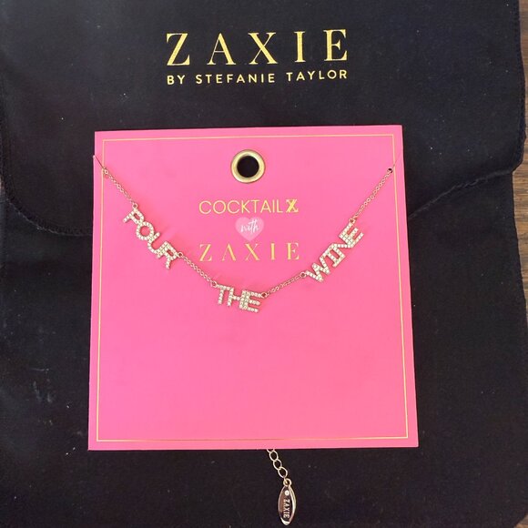 Zaxie Pour the Wine Necklace Cocktail Party New Years Celebrate Wine Lover NWT - Picture 8 of 8